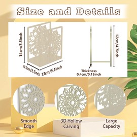 SUPERDANT Mandala Wooden Napkin Holder for Tables Sunflower Wood Serviette Holders 3D Hollow Carving Cocktail Paper Tissue Dispenser Practical Decoration for Kitchen Countertop Dining Room Cafe