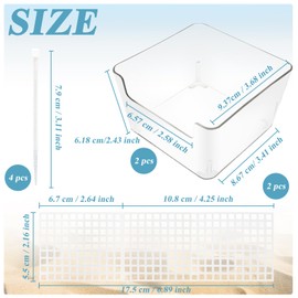 2 Pack Hermit Crab Water Tank, Hermit Crab Cage Accessories with Climbing Ramp Hermit Crab Aquarium Salt Water Pool for Small or Medium Hermit Crab Habitat Home – Transparent