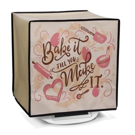 kwmobile Case Compatible with Thermomix TM5 / TM6 - Food Processor Cover - Dark Brown Beige Pink Baking Passion