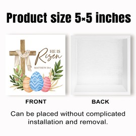 PurpleDeer Funny He is Risen Sign Easter Decorations Christian Easter Decorations Easter Decor Easter Egg Sign Bunny Decor Spring Decor Happy Easter Desk Table Decor