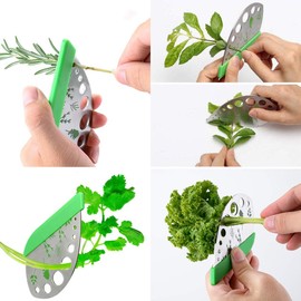 Pack of 3 Stainless Steel Herb Cutter Wire Stripper 9 Holes Kitchen Leaf Herb Stripper 2 in 1 Design Herb Stripper Tool Herb Leaf Stripping Tool Metal Herb Pealer Remover