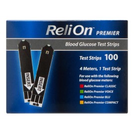 Relion Premier Tiras Glucosa 100 Test Strip Glucometro