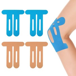 Precut Kinesiology Tape for Knees, Breathable & Waterproof Knee Support Tape Strips, Latex-Free Elastic Athletic Stickers for Knee Comfort, Stability & Muscle Support Patches F6-XGZCT