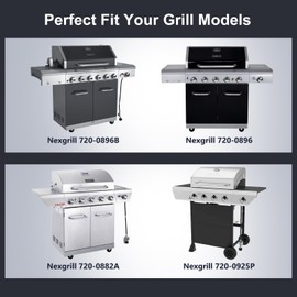 Hiorucet Grill Grease Tray Replacement Parts for Nexgrill 720-0896B, 720-0925, 720-0882A, 720-0896, 720-0925P, Adjustable Gas Grill Drip Pan, Heat Plate Shield, Burner, Igniters for Nexgrill 6 Burner.