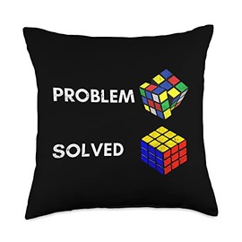 Rubiks Cube Apparel 80's Vintage Clothing Rubiks 3x3 Math Game Speed Cubing Master Puzzle Throw Pillow, 18x18, Multicolor