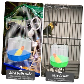 ORFOFE 2pcs Parrot Bath Tub Birdbath Shower Pet Tub Car Wash Toy Parrots Shower Nest Parrot Hanging Bath Tub Bird Supplies Cleaning Toys Cockatiel Pet Toys Bathtub Plastic The Bird
