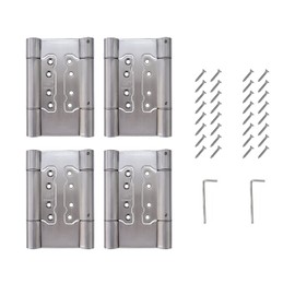 2 Pairs (4X) of 5" 304 Stainless Steel 3mm Thick Non-Mortise Self Closing Double Action Spring Hinges Cafe Saloon Door Swing Hinge