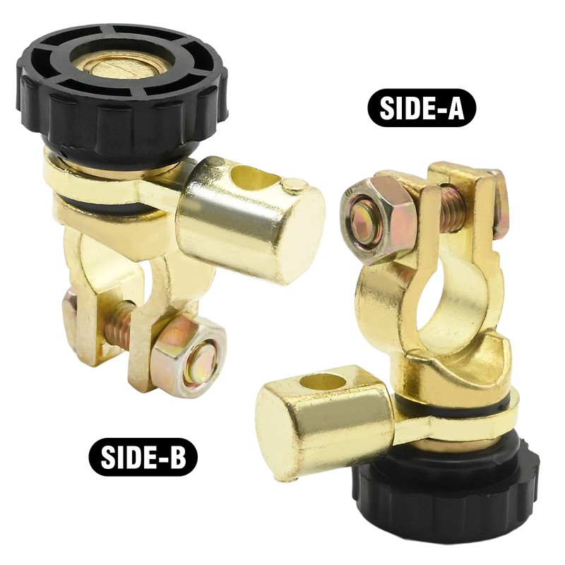 Hoypeyfiy Battery Master Disconnect Cut Off Switch, 360 Degree Top