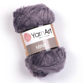Yarn Art Mink Fur Soft Fur Chunky Fluffy Faux Fur Fuzzy Fur Eyelash for Crochet Knit Clothes Knitting 50gr (Yarnart Mink 335)
