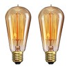 CTKcom Vintage Edison Light Bulbs - 2 Pack, 40W ST58