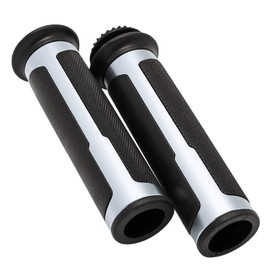 nakira Bike Grip with Bar Ends for 0.9 inch (22 mm) Penetrating Bike Handle Grom Jog Cygnus X Forza nkr1148 (Silver)