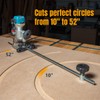 POWERTEC Router Guide Rail Adapter System With Circle Cutting Jig