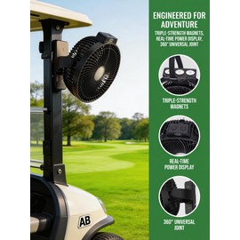 24000mAH Magnetic Golf Cart Fan with Heavy-Duty Strap, 8-inch Battery Operated Fan with Triple-Magnet, Bright Lighting, Compatible with EZGO Club Car Yamaha, Golf Cart Accessories, Golf Gift 2026