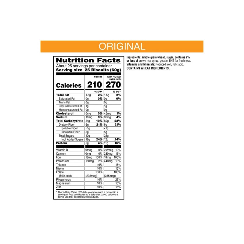 Kellogg's Frosted Mini-Wheats Cereal 55oz Family Size Box Fiber