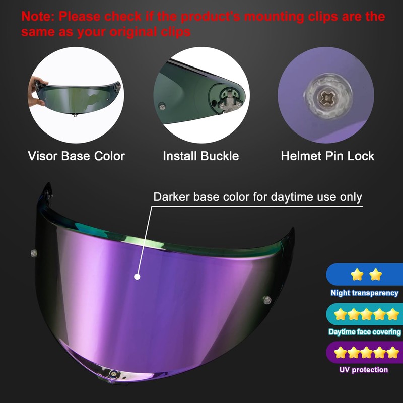 psler For AGV K6 K6s Visor, Mirrored Helmet Visor, Helmet