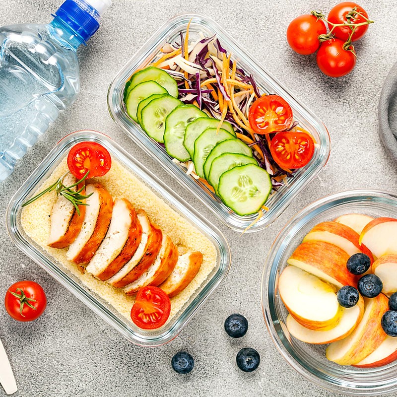 VERONES 10Pack Glass Meal Prep Containers, Airtight Glass Lunch Containers,Stackable