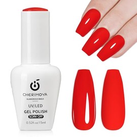 CHERIMOYA Esmalte en Gel Multicolor para Uñas 15ml-Rojo clásico | Amplia Gama de Colores Gel Polish Color Soak Off UV LED Alta Pigmentación Brillo Dur