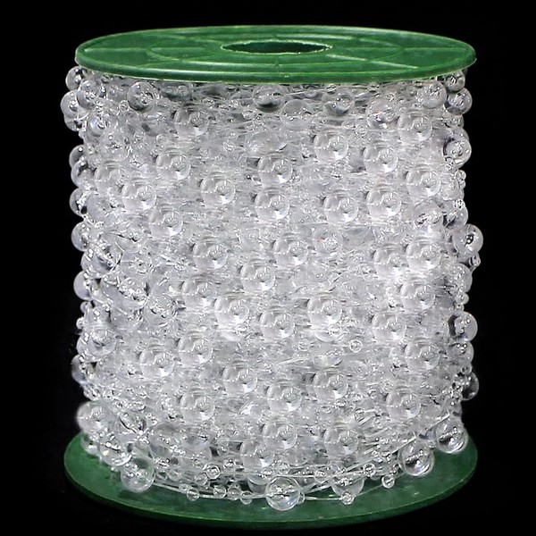 Fbshicung 196 Feet Artificial Pearl Beads Garland Plastic Pearl Strands