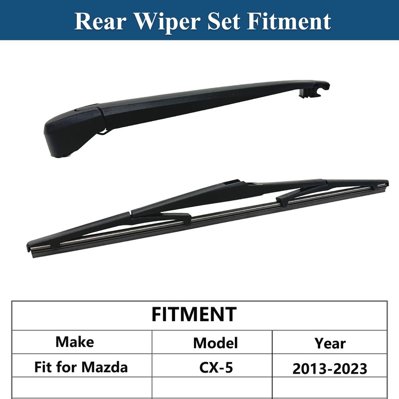 Rear Windshield Wipers Blade Arm Set for Mazda CX-5 2013-2023