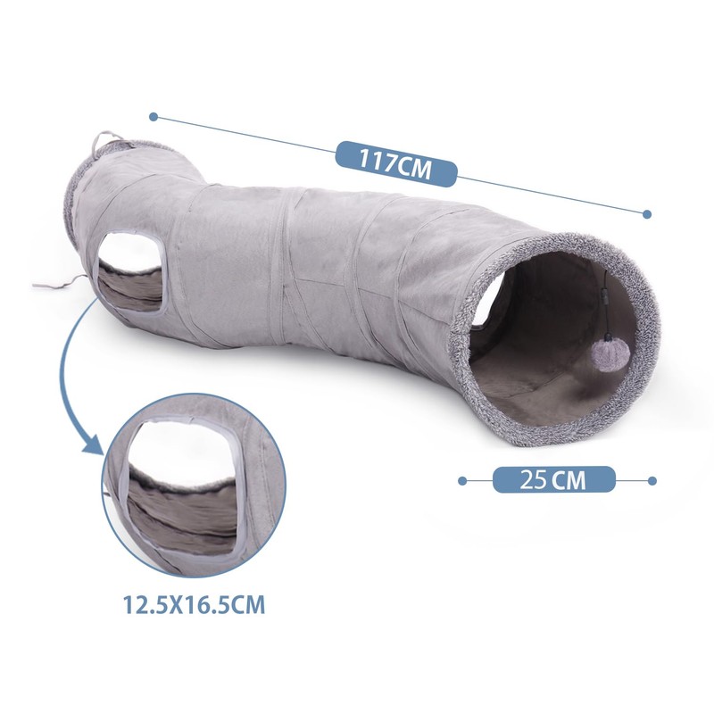 Pawz Road Cat Tunnel, Suede Toy, For Rabbits and Small