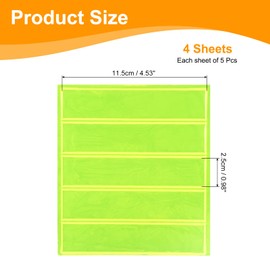MECCANIXITY Reflective Stickers, Waterproof Adhesive Night Warning Sticker 4.5" x 1" High Visibility Safety Reflector Tape Strips for Backpacks Bikes Helmets (Fluorescent Yellow, Pack of 4)
