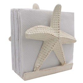 The Metal Magician Nautical Starfish Lunch Napkin Holder, Off-White
