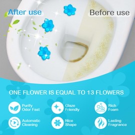 YUCO Toilet Gel Stamps Floral Shaped Toilet Bowl Cleaner Gel, Helps to Clean the Toilet, Preventing Urine Stains and Limescale Keeping it Fresh and Clean(Pack of 1, Ocean)