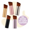 Brocha Maquillaje Base Punta Diagonal Madera + Mini Brocha F