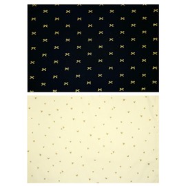 miwaki Placemat, Fabric Placemat, For Children, Boys, Girls, Kindergarten, Preschool, Set of 2, Includes Name Tag, Made in Japan, Simple Motif, Gold, Glitter, White, Black, Mini, Heart, Bow, BK S