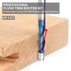 Upcut Spiral Flush Trim Router Bit, 1/4 Inch Shank Solid