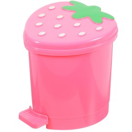 STOBOK for Women Cans Mini Desk Press Room Desktop Recycle Wastebasket Pink Vanity Creative Table Strawberry Cute Holder Household Wastebaskets Pencils Trash Swing Cars Container Rubbish
