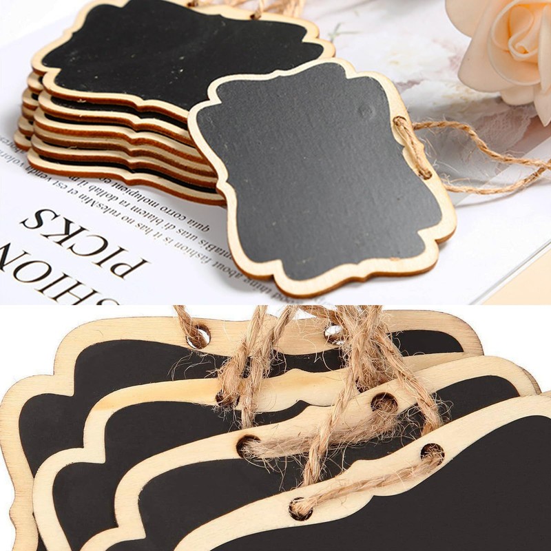 Pack of 20 Mini Blackboards Double-Sided Small Board for Hanging,