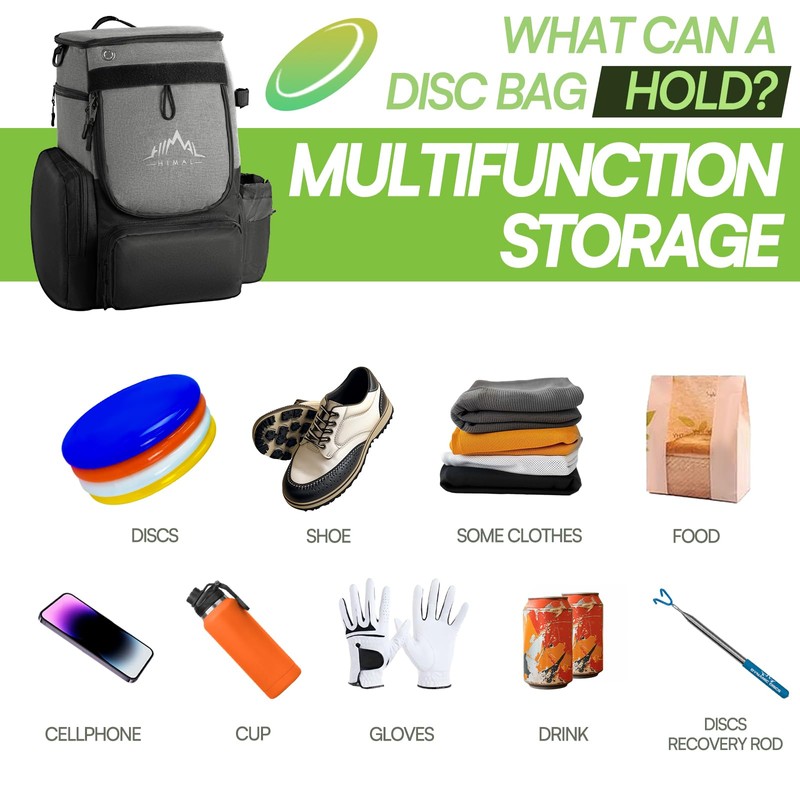 UNIHIMAL Disc Golf Bag, Heavy Duty 600D Polyester, Disc Golf