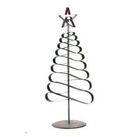 A & B Home 28.5 in L Gray Galvanize Metal Ribbon Tree, Holiday Decor, Christmas Ornament, Tabletop Christmas Tree
