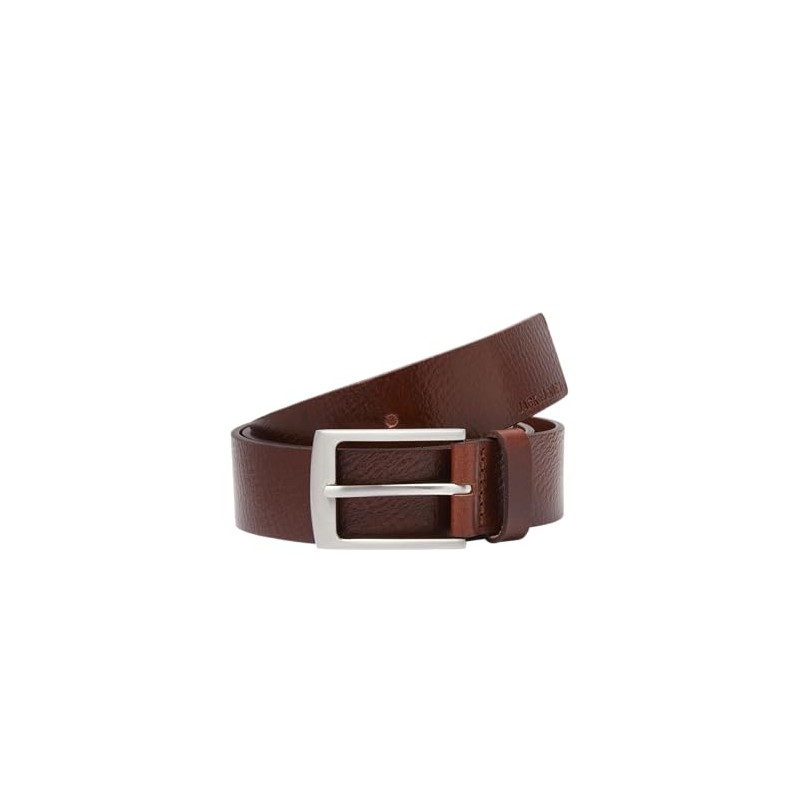 JACK & JONES Men's Jacstockholm Leather Belt Noos, Brown Stone