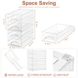 Organizer Storage Plastic Drawer For Desk: 2 Pcs 4x8 2 Drawer Desktop Office Supplies, Desk Organizers, Clear Desk Accessories, Dustproof Drawer Storage, Office Desk Accessories Supplies Storage