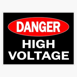 Danger High Voltage Red White Black Vinyl Sticker Waterproof Bumper Sticker Laptop Window 5"