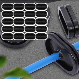 Yibuy 20 x Cable Wiring Rubber Oval Closed Blind Blanking Grommets 12x26mm