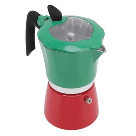 Stovetop Coffee Maker Aluminum Portable Coffee Maker Pot with Transparent Lid for Travel Green Red No. 6 Pot 300ML