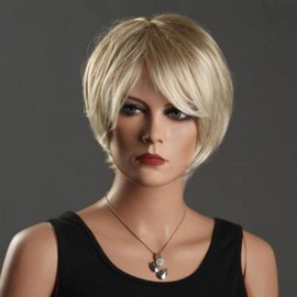 YOVECATHOU Women Wig Ladies Short Curly Daily Synthetic Wigs Fashion For Cosplay Party Light Gold