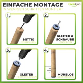 GoodGlides 24 x teflon furniture glider 22 mm screw on teflon glides slider for easy moving