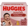 Huggies Nourish Scented Baby Wipes, 10 Push Button Packs (560