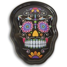 Día de Los Muertos Day of The Dead Melamine Sugar Skull Treats Tray - 10.5 Inch x 14.5 Inches