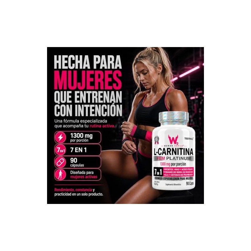 Testrol Women Series Carnitina Fem Platinum Inositol Suplemento Alimenticio Cápsulas