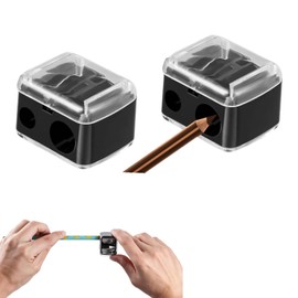 Fonyiunce Makeup Sharpener Pencil Sharpener, Cosmetic Sharpener, Lip Liner Eyeliner Pen Tool, Sharpener for Pencils, Dual Pencil Sharpener, for Thickness, Thin Pencils, Handy for On the Go