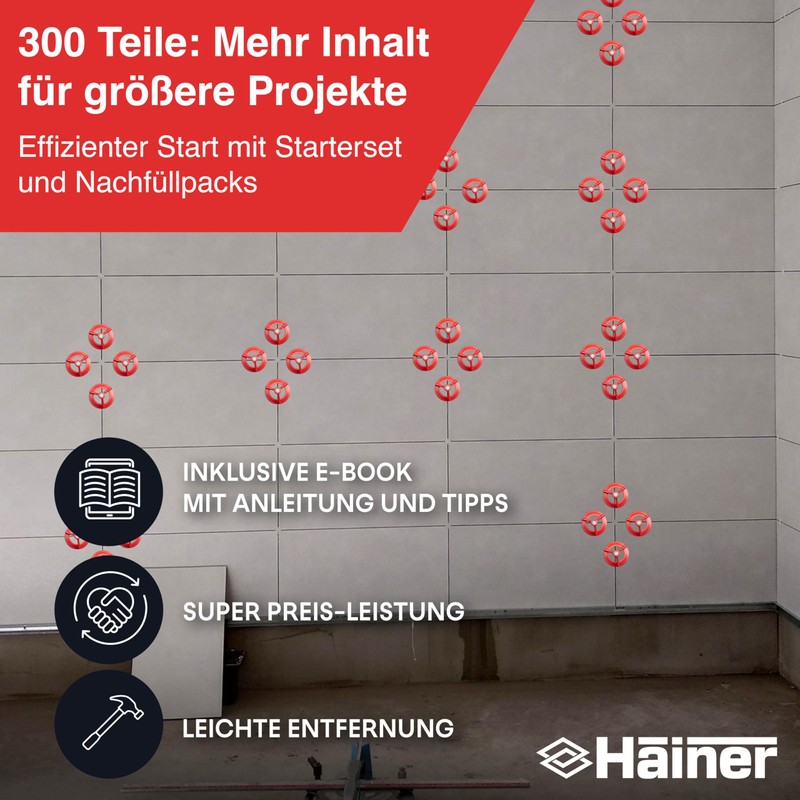 Hainer® Premium Tile Levelling System 2 mm Thread Tabs -