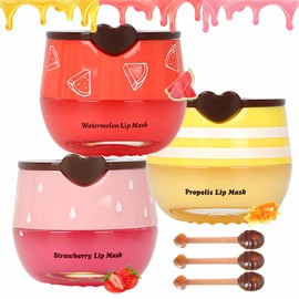 3 PCS Bee Lip Balm Lip Mask Honey Pot, Moisturizing Honey Lip Balm Bulk