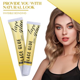 Mateplex Strong Hold Wig Glue for Lace Wigs，Hairpieces and Hair Extensions Waterproof Hair Bonding Adhesive Portable, Long Lasting and Invisible 20ml(0.7 fl oz), 2 pcs