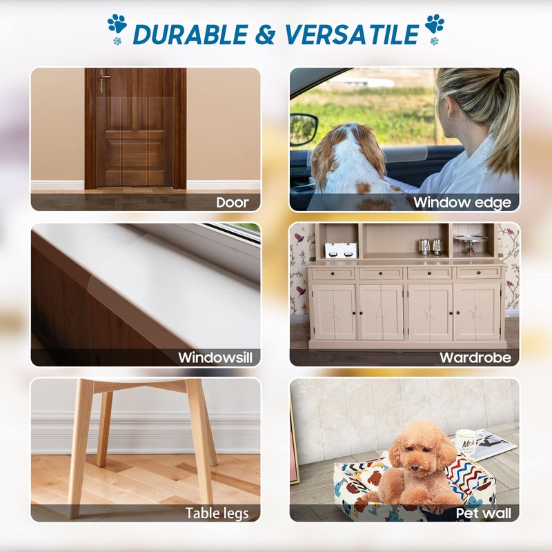 Door Protector from Dog Scratching, Clear Heavy Duty Flexible Door