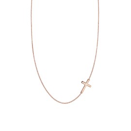 Elli Women's Cross Pendant Religion Basic Necklace in 925 Sterling Silver Gold-Plated, Sterling silver, None